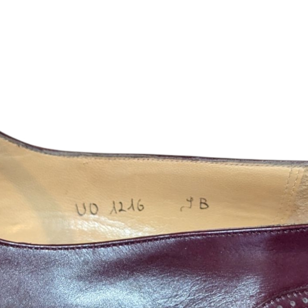 Vintage Salvatore Ferragamo Oxford Mary Janes Oxblood Leather Heels 9 Academia - Picture 8 of 12